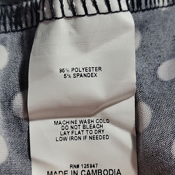 Cocomo Top Womens 3X Polka Dot 3/4 Roll Tab Sleeve Slinky V Neck Blouse Popover - Picture 10 of 10